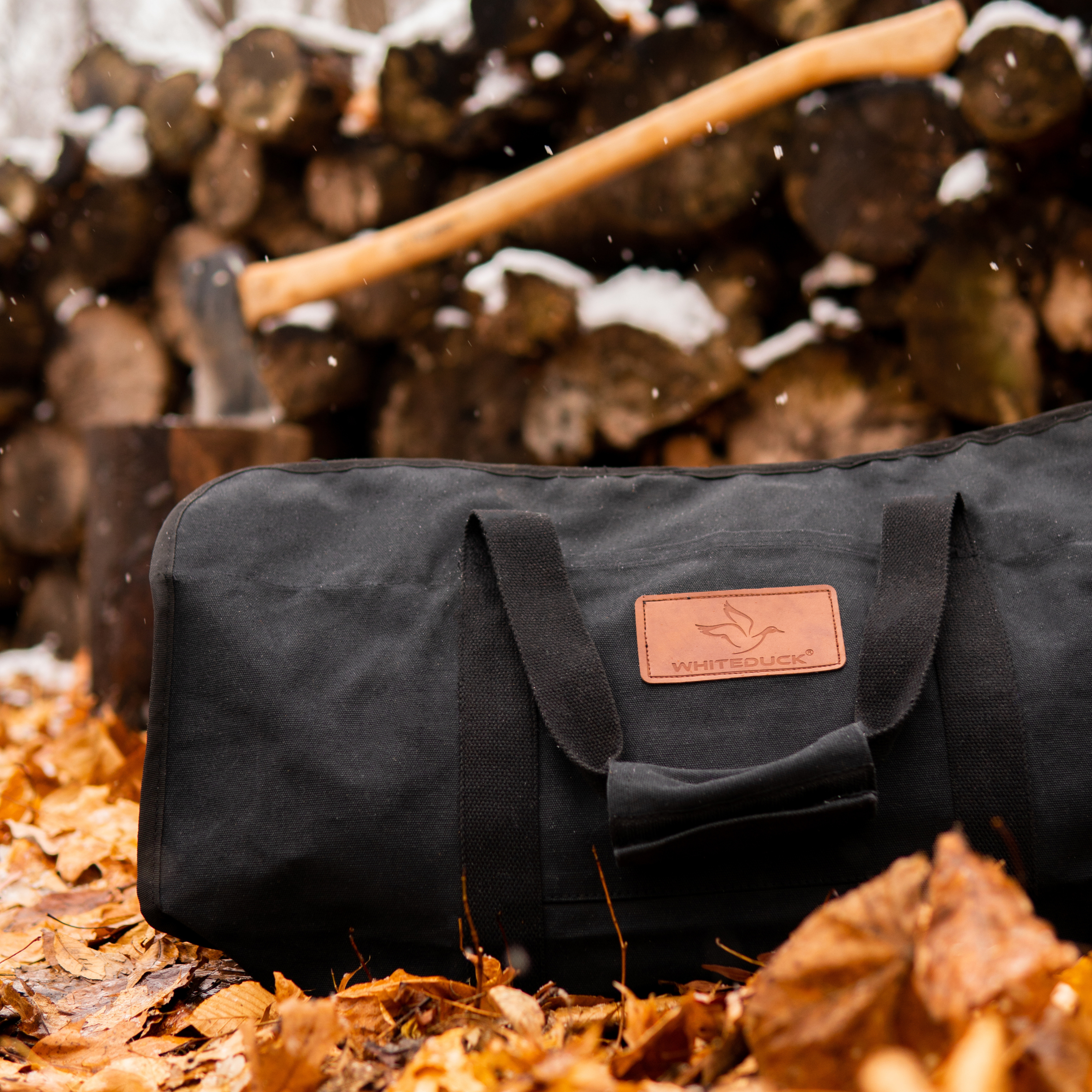 White Duck Diamond Shape Canvas Firewood Log Carriers