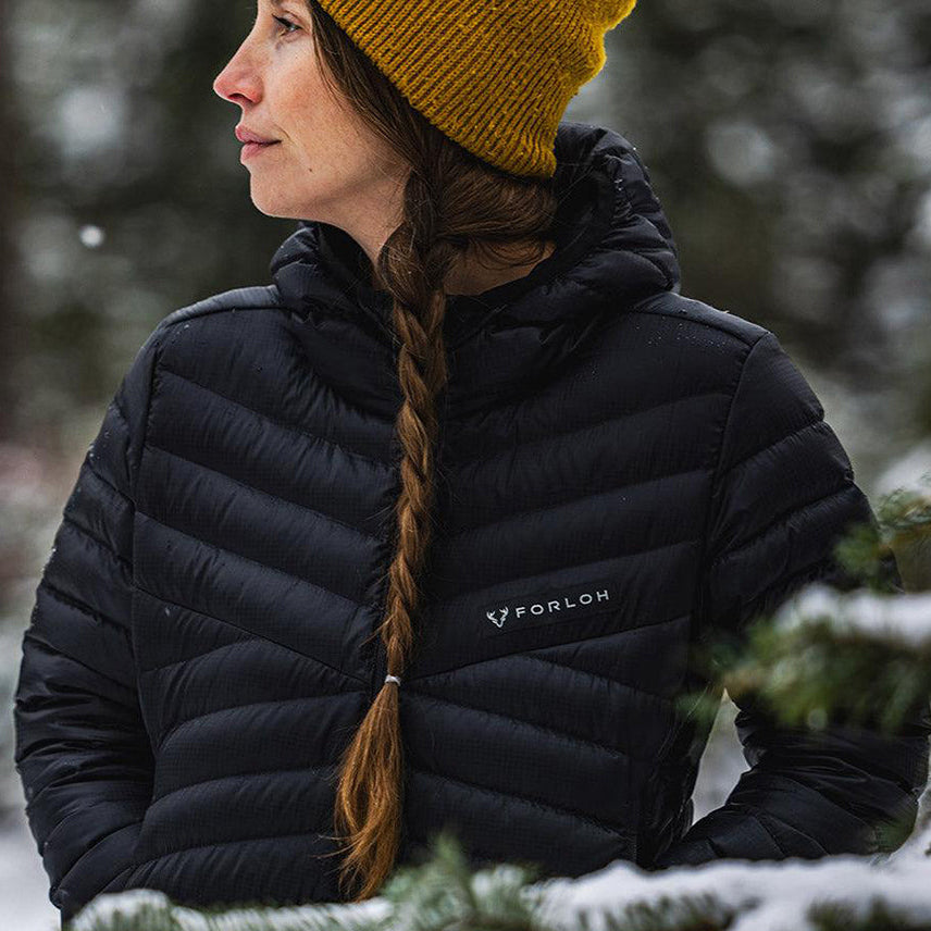 Women's ThermoNeutral Down Hooded Jacket by FORLOH