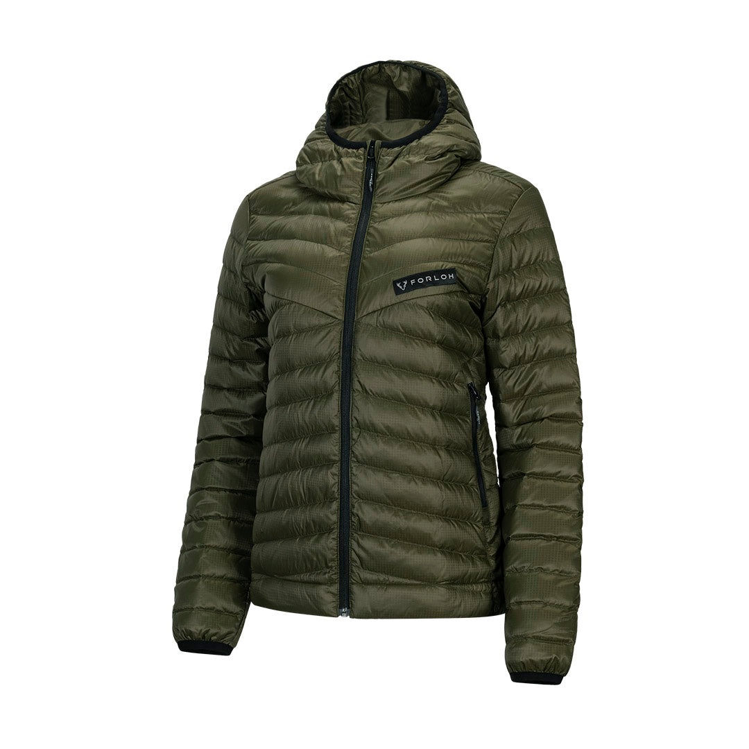 Women's ThermoNeutral Down Hooded Jacket by FORLOH