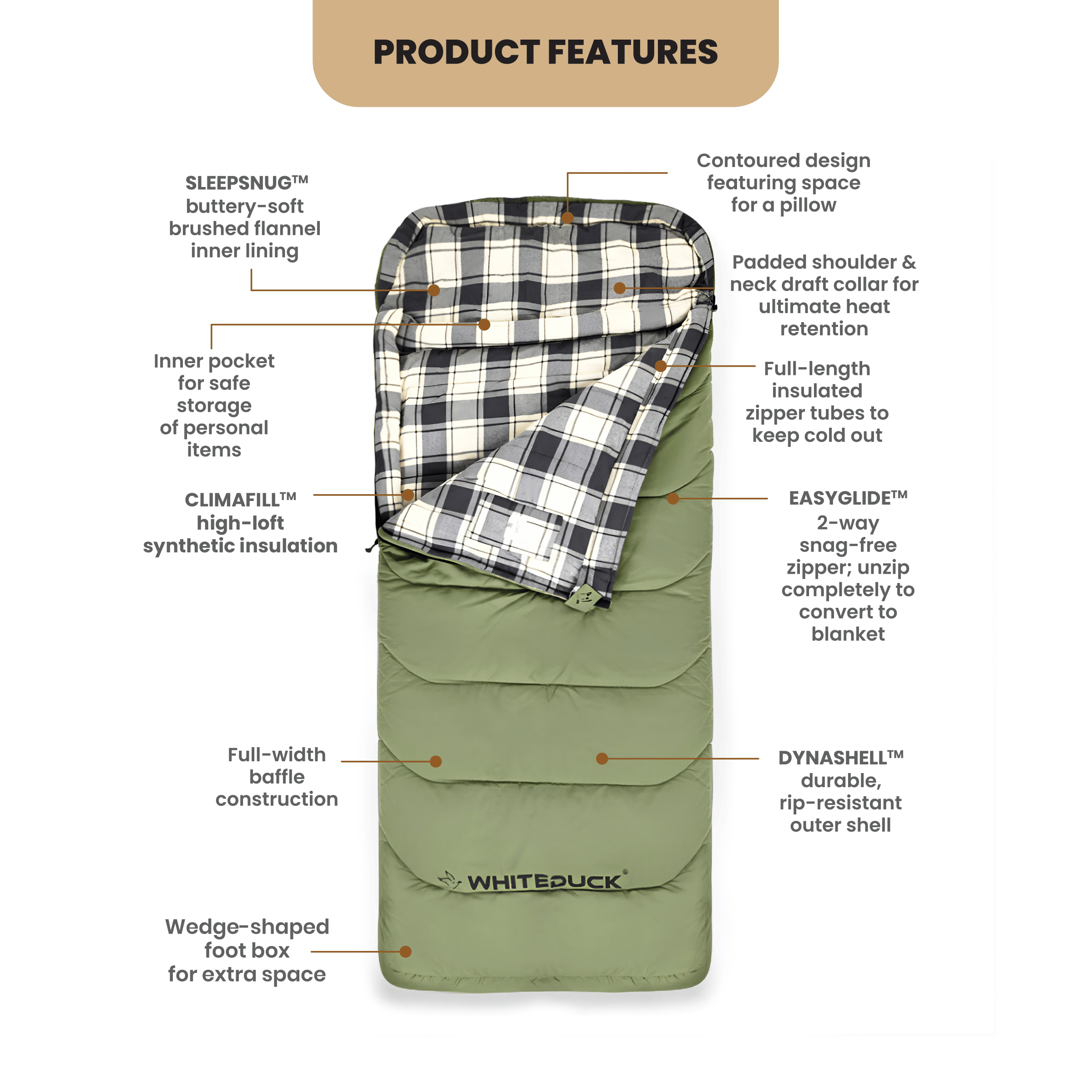 White Duck Slumbernest Sleeping bag 50°F