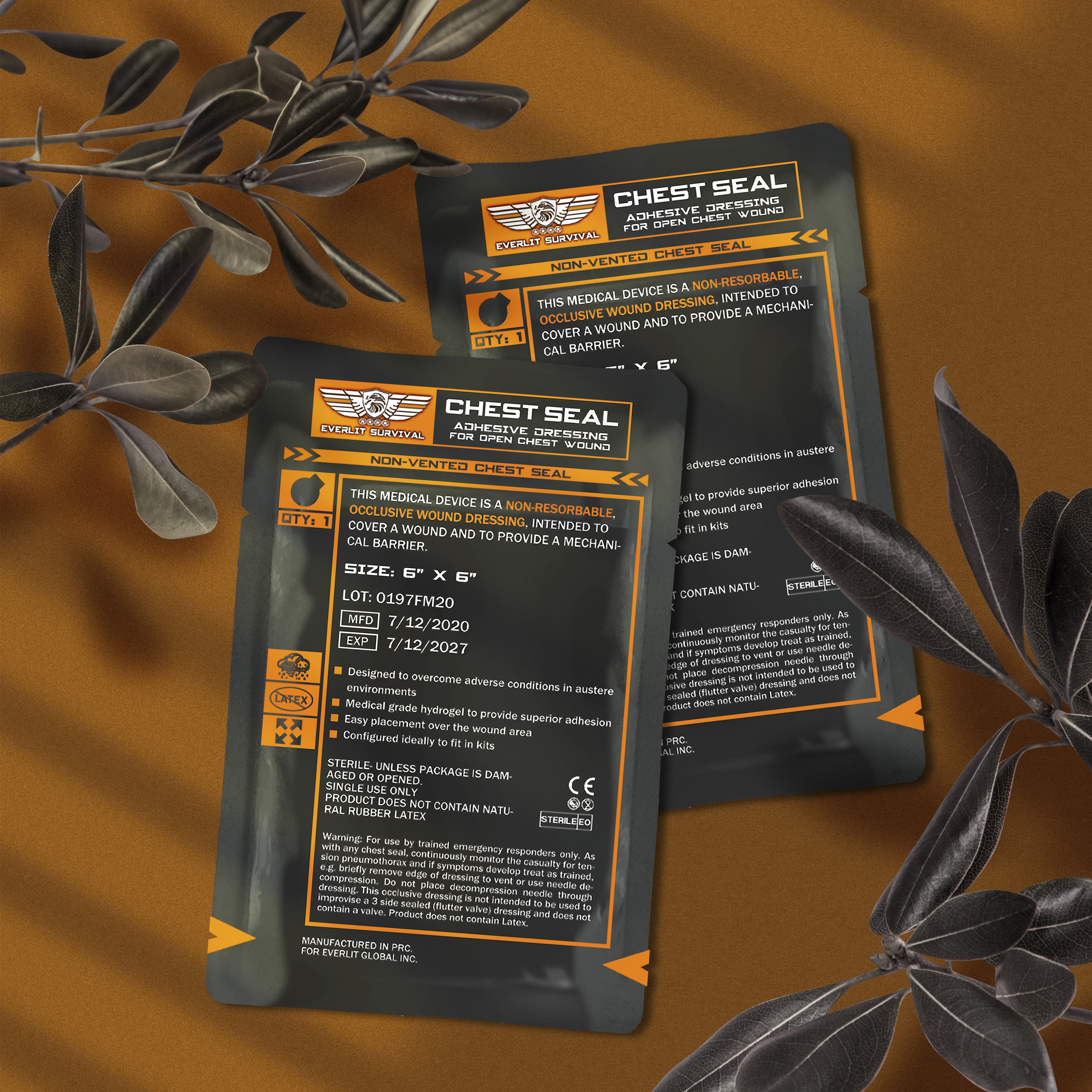 OCCLUSIVE NON-VENTED CHEST SEAL by Everlit Survival