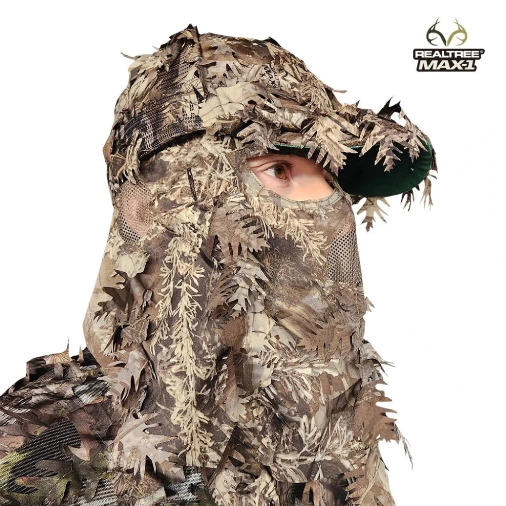 QuikCamo 3D Leafy Ball Cap with Front Face Mask – product view 23