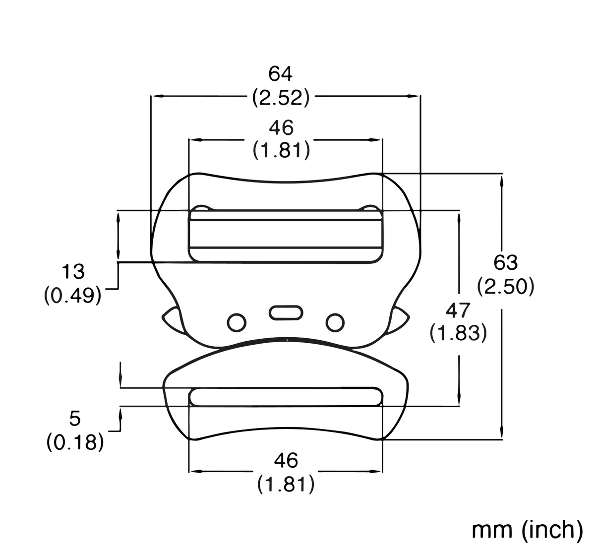 N-5869 / ALUMINUM QR BUCKLE - PHASE OUT