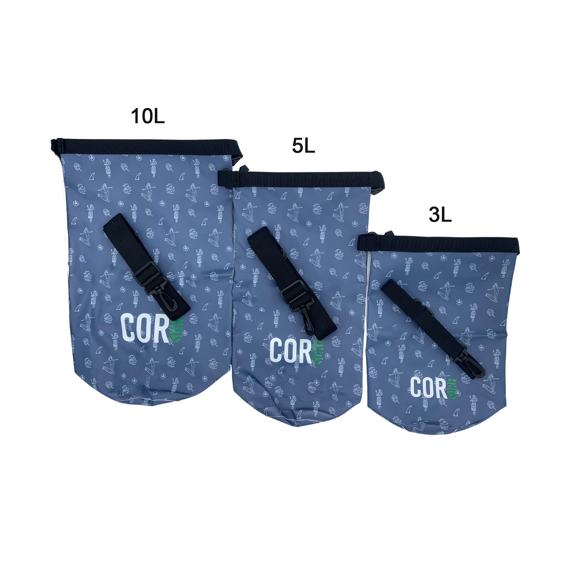 COR Surf Hawaiian Print Roll-Top Dry Bags – product view 4