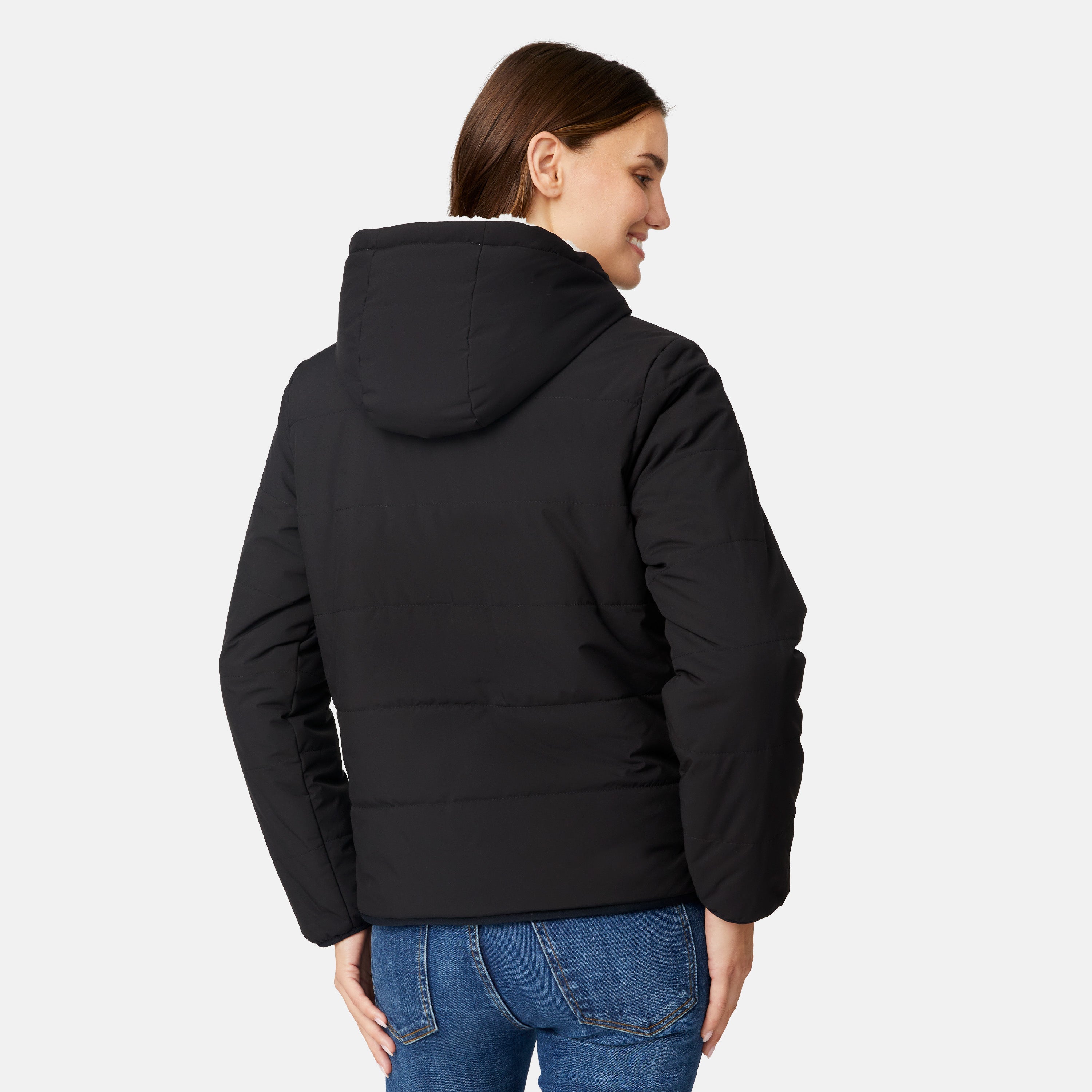 Free Country Women's Hooded Cirrus Quilted Reversible Jacket