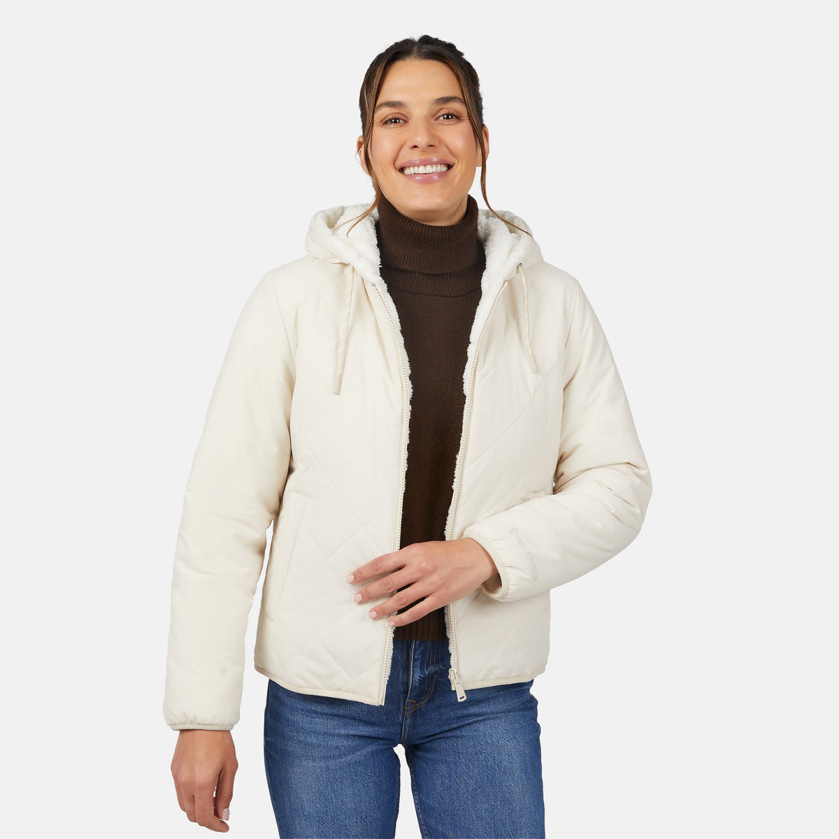 Free Country Women's Hooded Cirrus Quilted Reversible Jacket