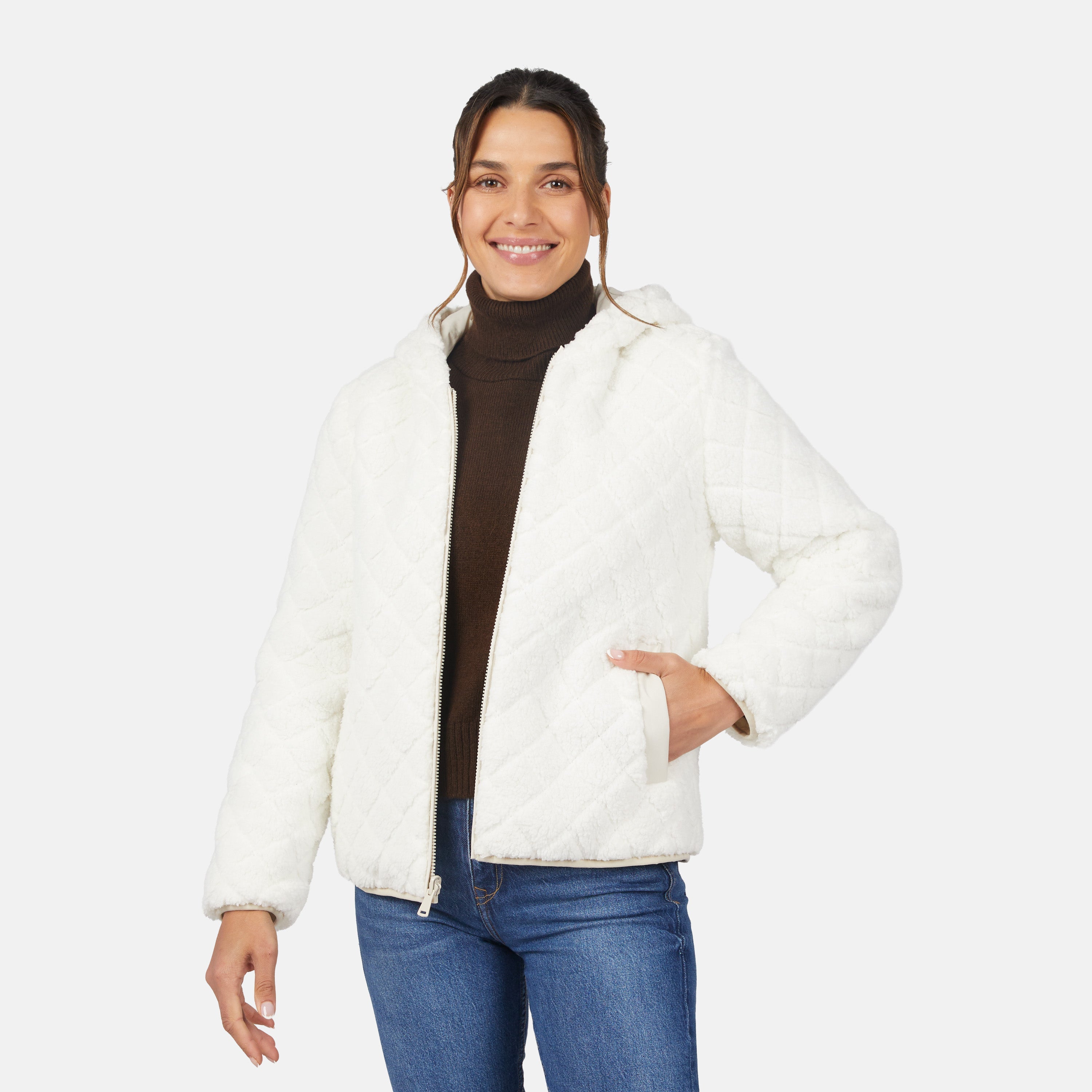 Free Country Women's Hooded Cirrus Quilted Reversible Jacket