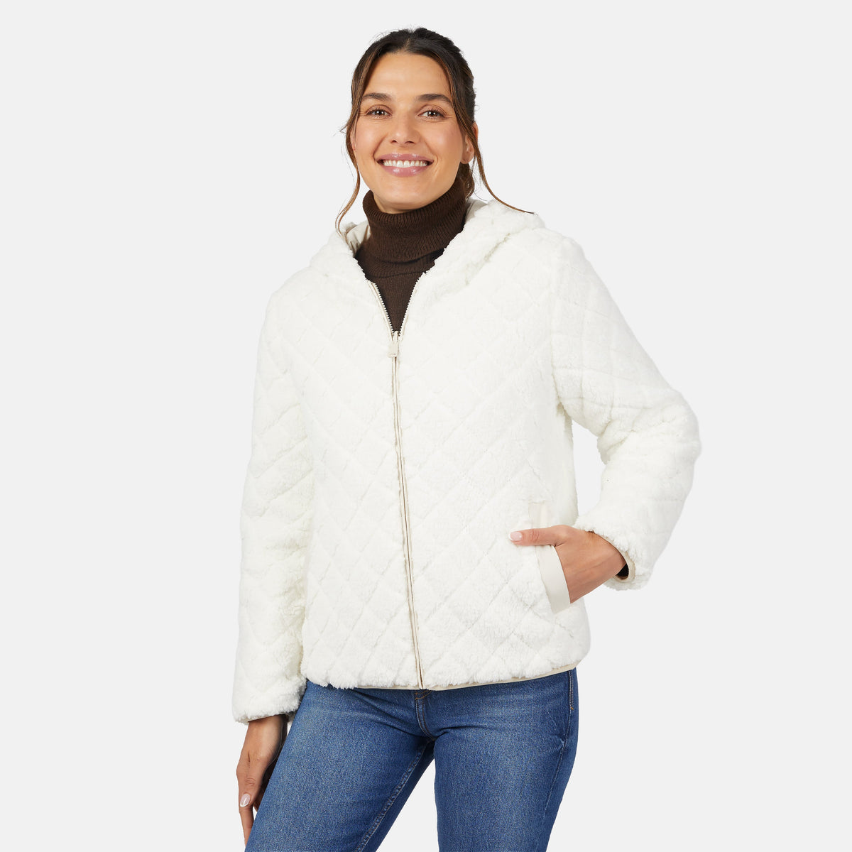 Free Country Women's Hooded Cirrus Quilted Reversible Jacket