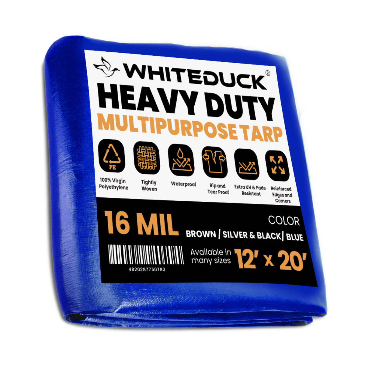 White Duck 12’ x 20’ Super Heavy Duty Poly Tarp