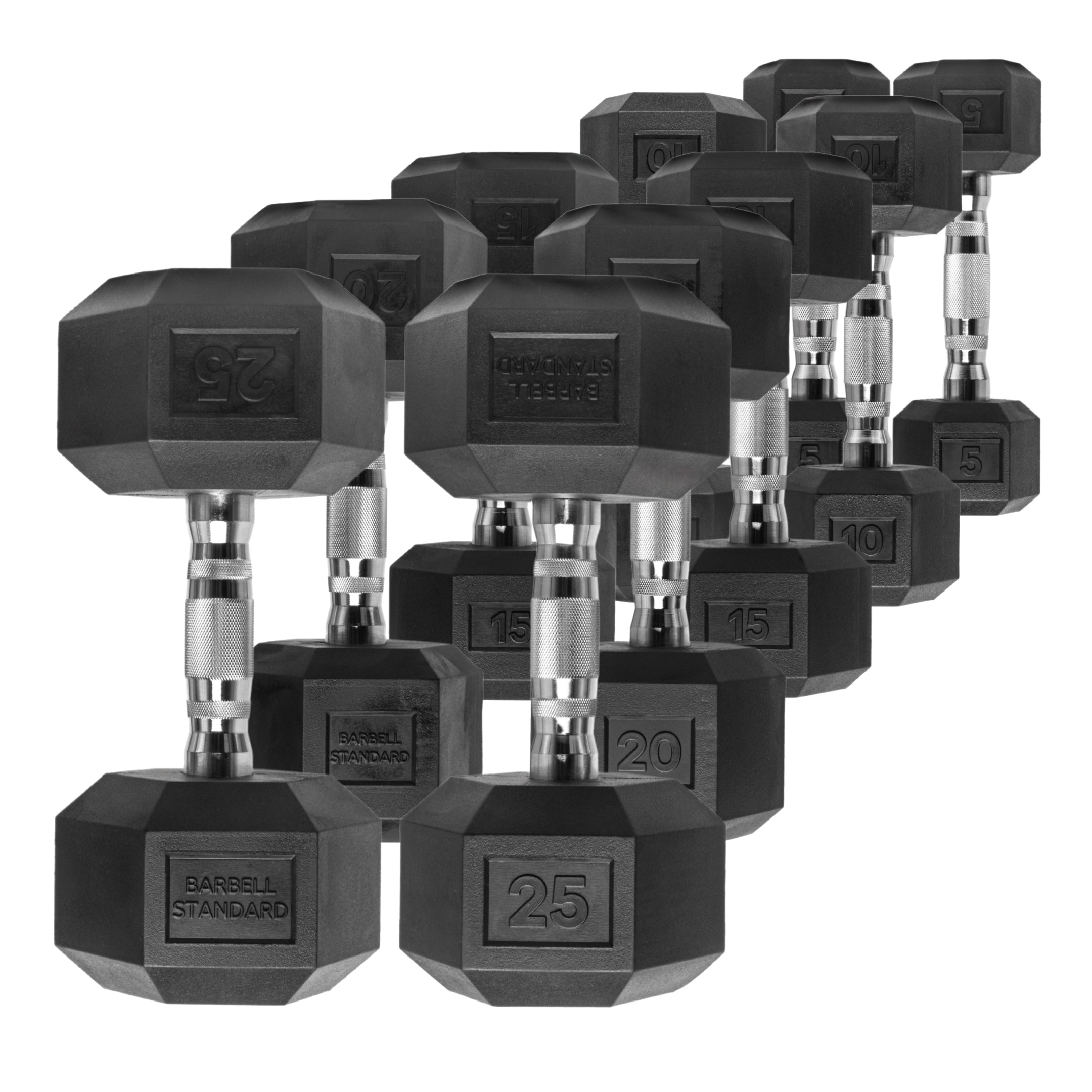 Barbell Standard Rubber Hex Dumbbells - view 24