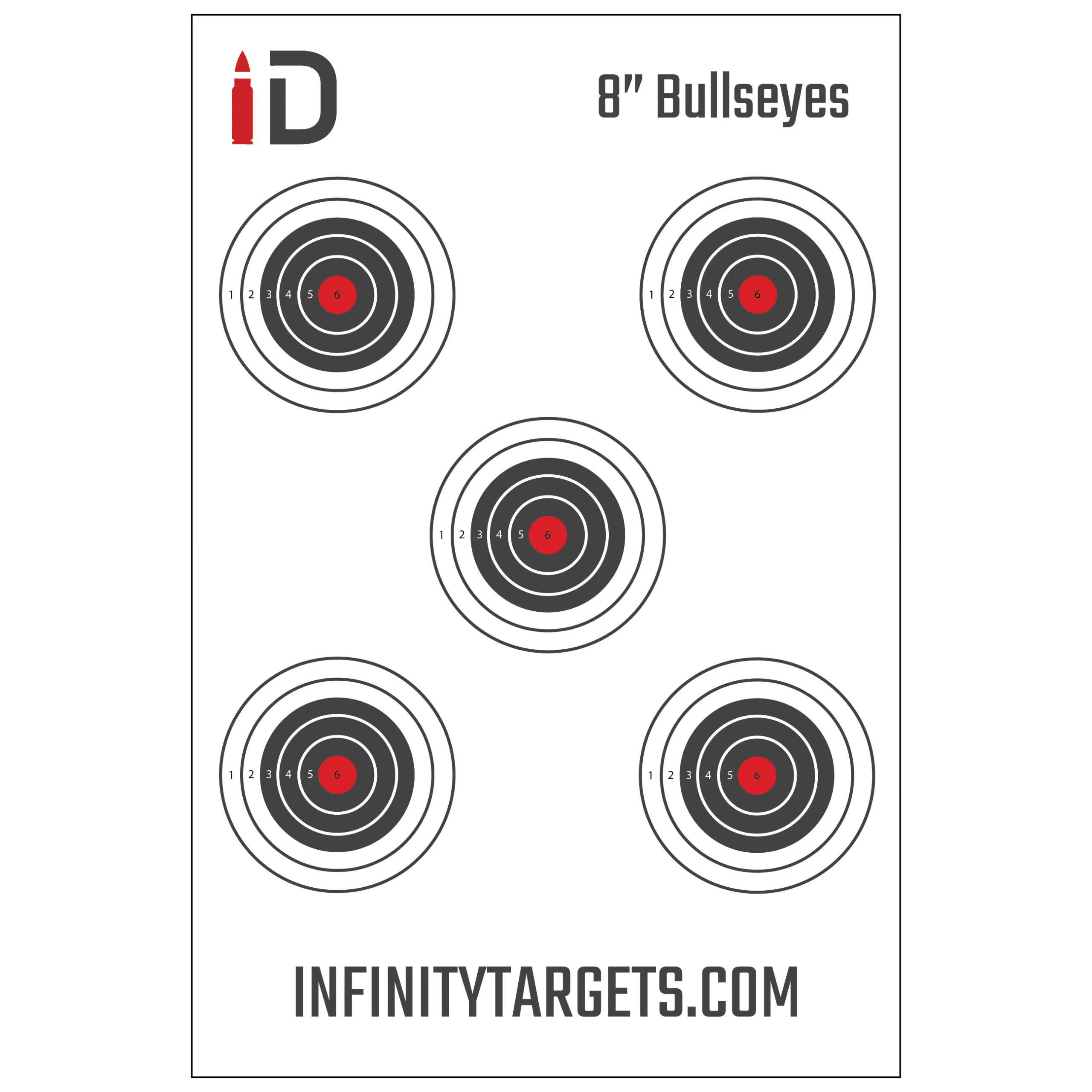 Infinity Targets 8 Inch Bullseye Paper Targets (36"x24")
