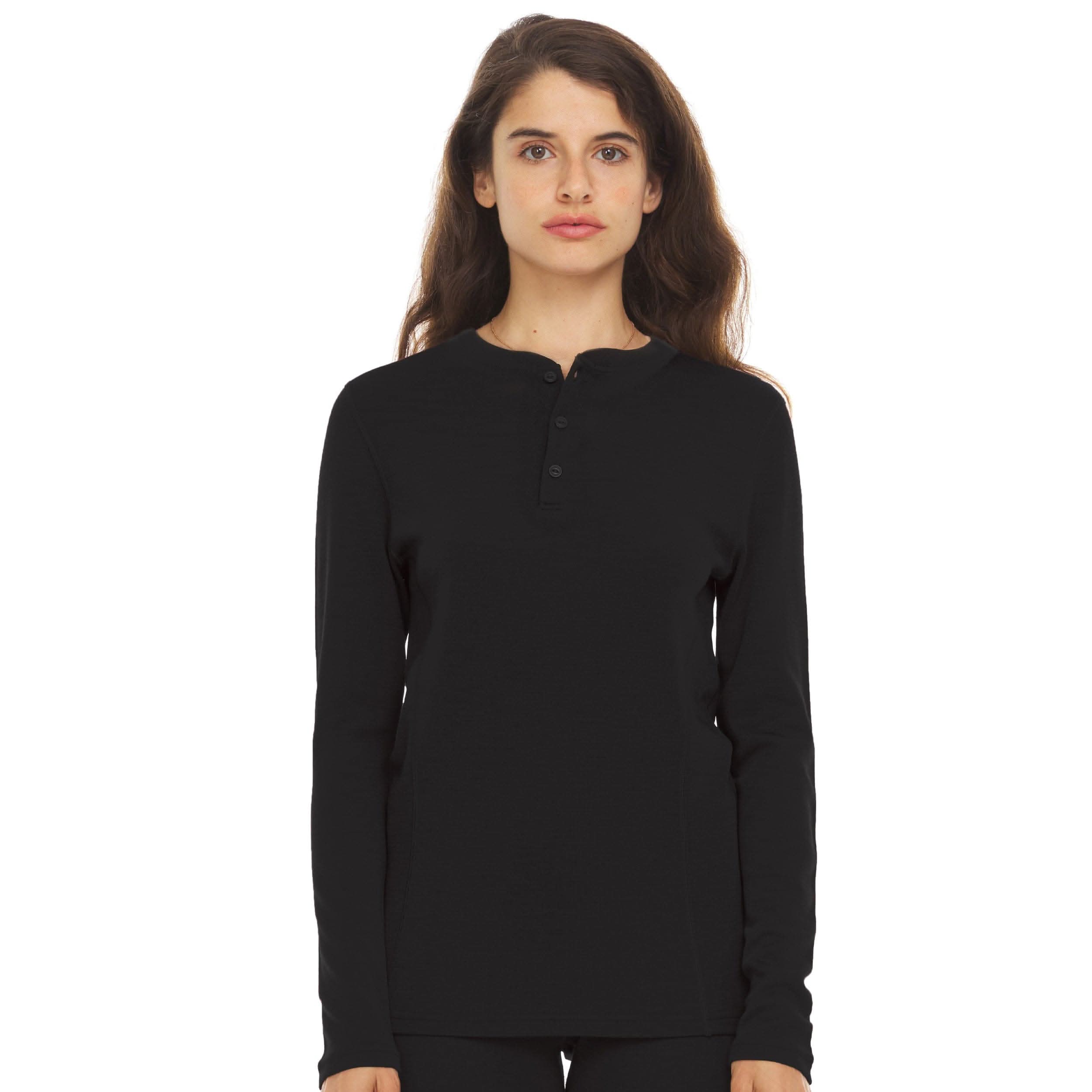 Women's wool long sleeve shirt women's merino wool henley longsleeve tee