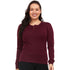 Women's wool long sleeve shirt women's merino wool henley longsleeve tee. Front view.
