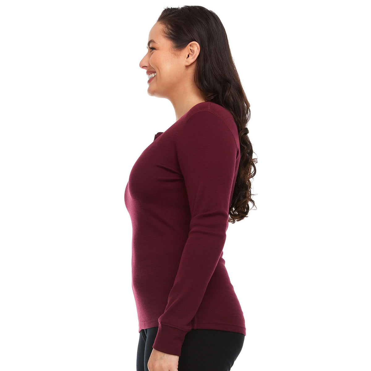Women's wool long sleeve shirt women's merino wool henley longsleeve tee