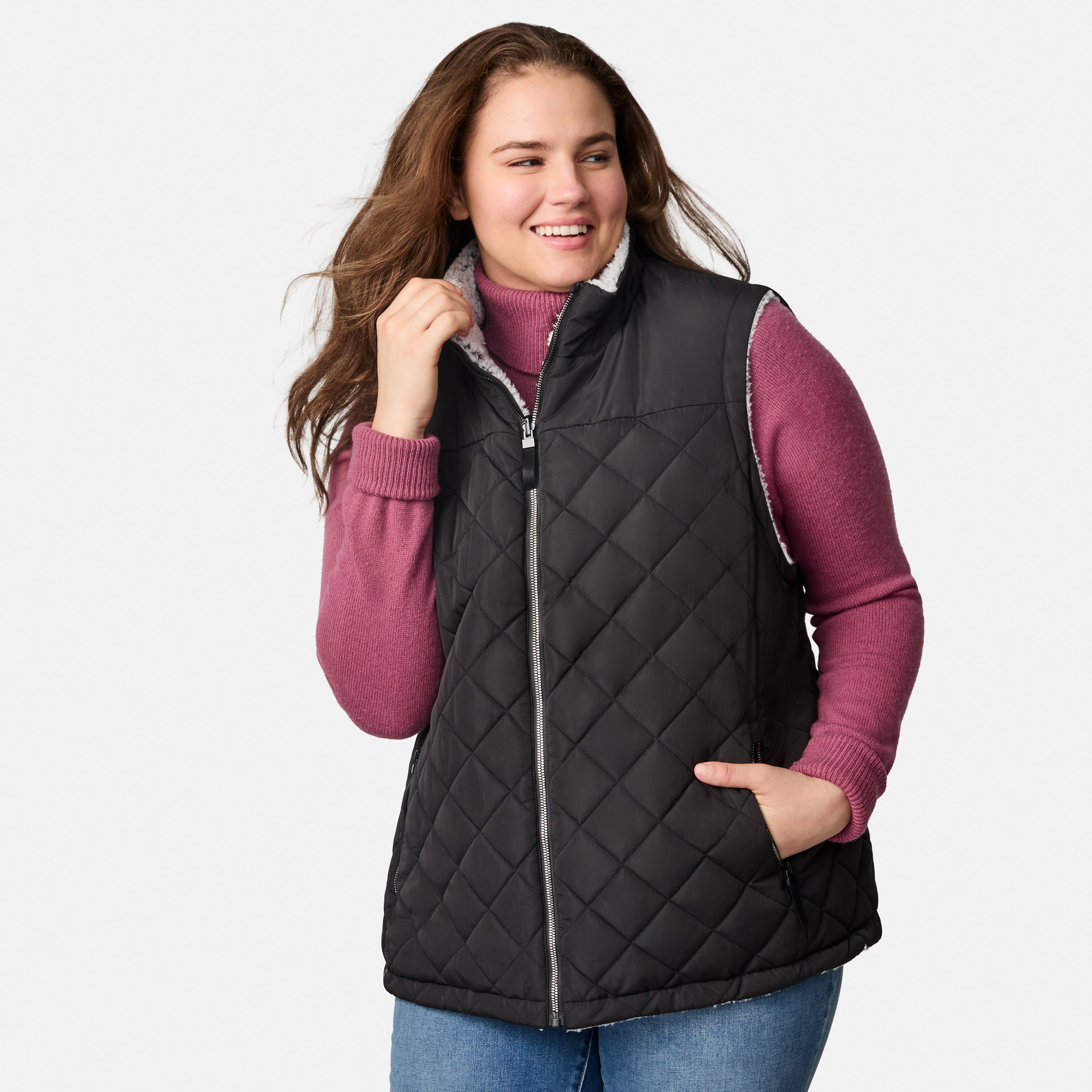 Free Country Women's Plus Size Expedition II Stratus Lite Reversible Vest