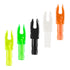 Arrow nocks shown in yellow, green, black, white and orange.
