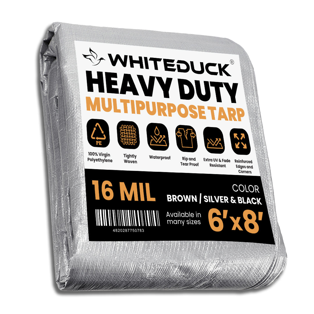 White Duck Super Heavy Duty Poly Tarp Cover Thick 16 Mil, 8 oz