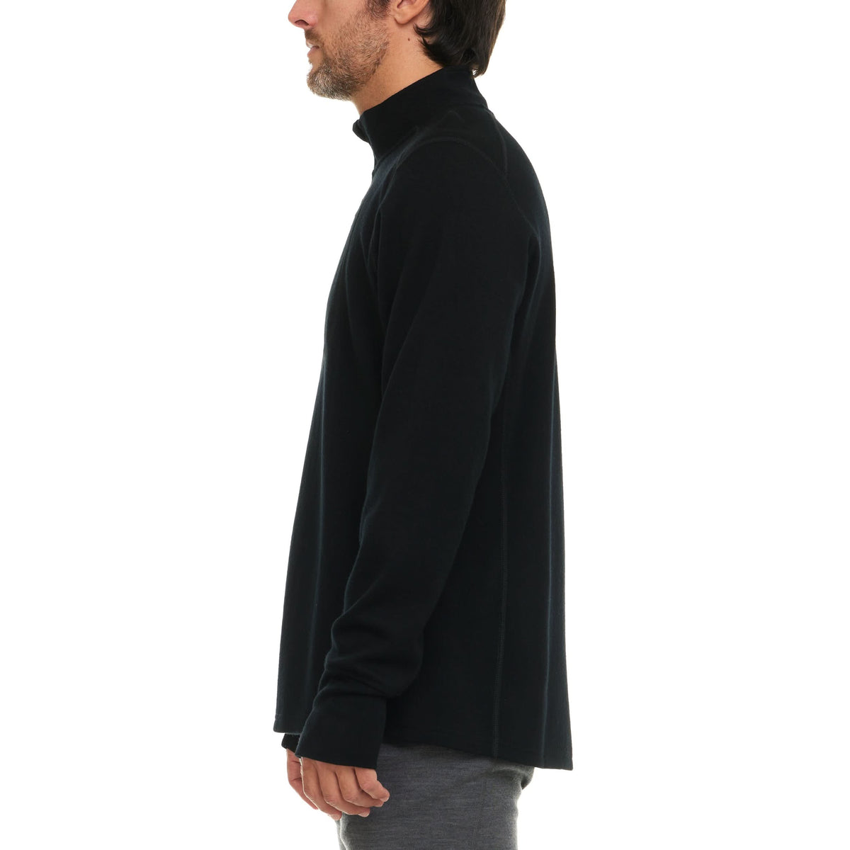 Minus33 Merino Wool Clothing Wilderness Expedition Men's Wool 1/4 Zip, side view