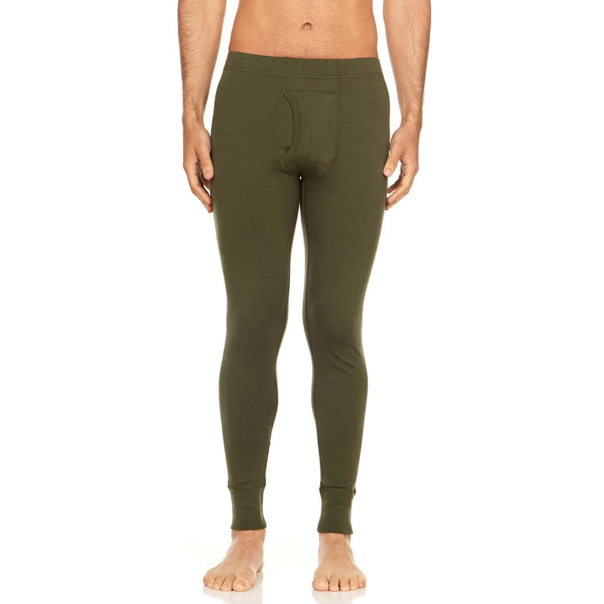 Minus33 Merino Wool Clothing Kancamagus Men's Midweight Wool Bottom thermal baselayer, front view