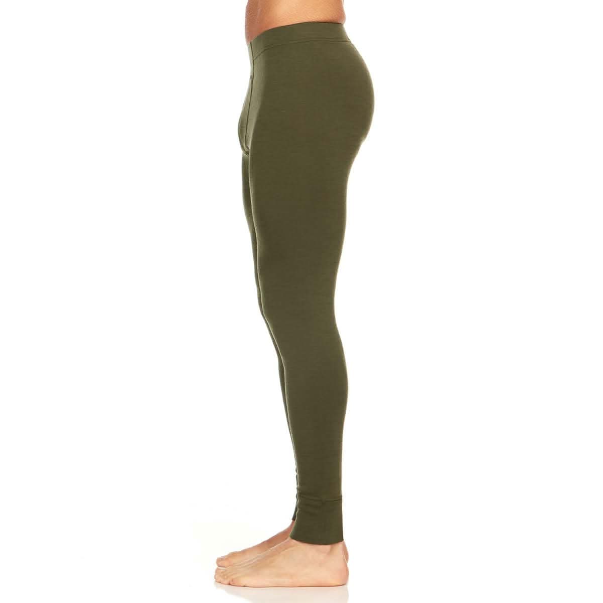 Minus33 Merino Wool Clothing Kancamagus Men's Midweight Wool Bottom thermal baselayer, right-facing side view of the base layer bottoms