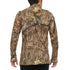 Men's camouflage merino wool quarter-zip top, back view