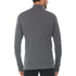 A man models the merino wool midweight quarter zip sweater, complete with flat-lock seams and thumbholes.
