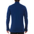 A man models the merino wool midweight quarter zip sweater, complete with flat-lock seams and thumbholes.