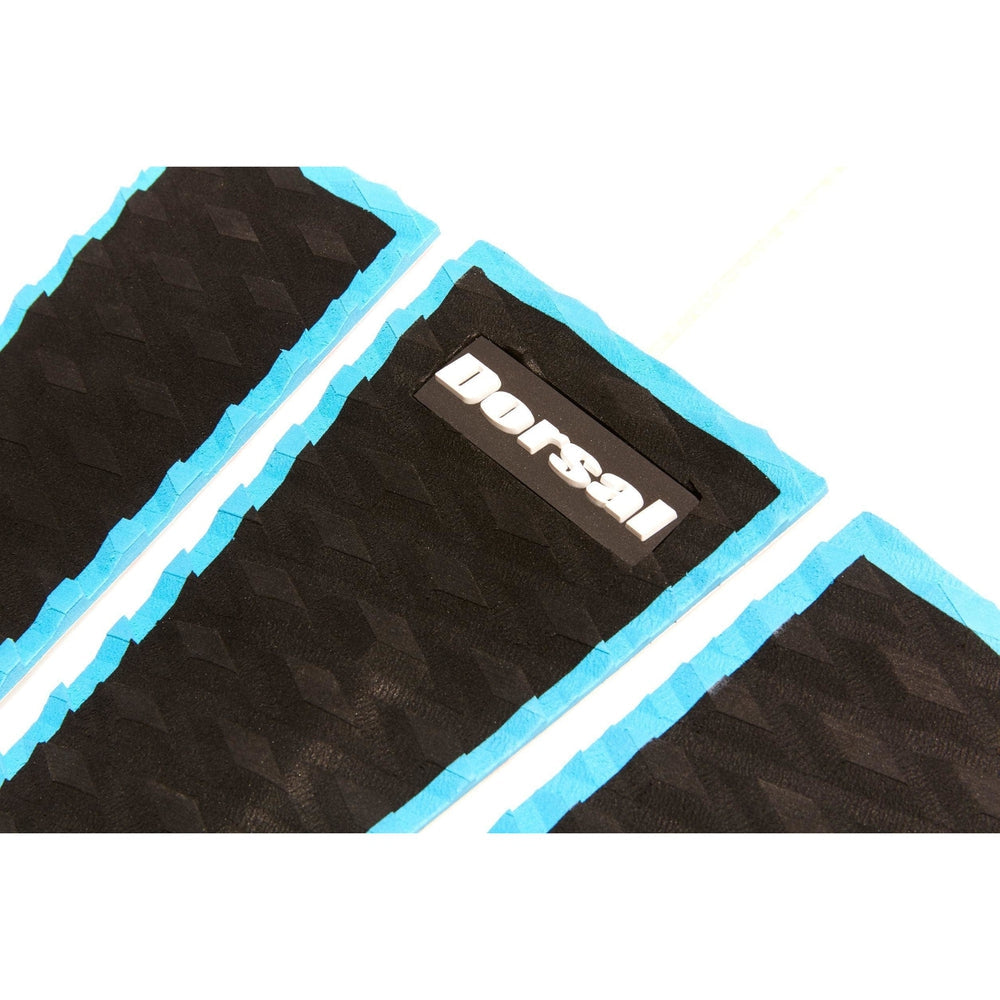 DORSAL Three 3 Piece EVA Surfboard Deck Traction Pads with Kicker Tail for Stomp Skimboards, Surf Boards, Fish Board, Funboard Black/Blue/Red - view 7