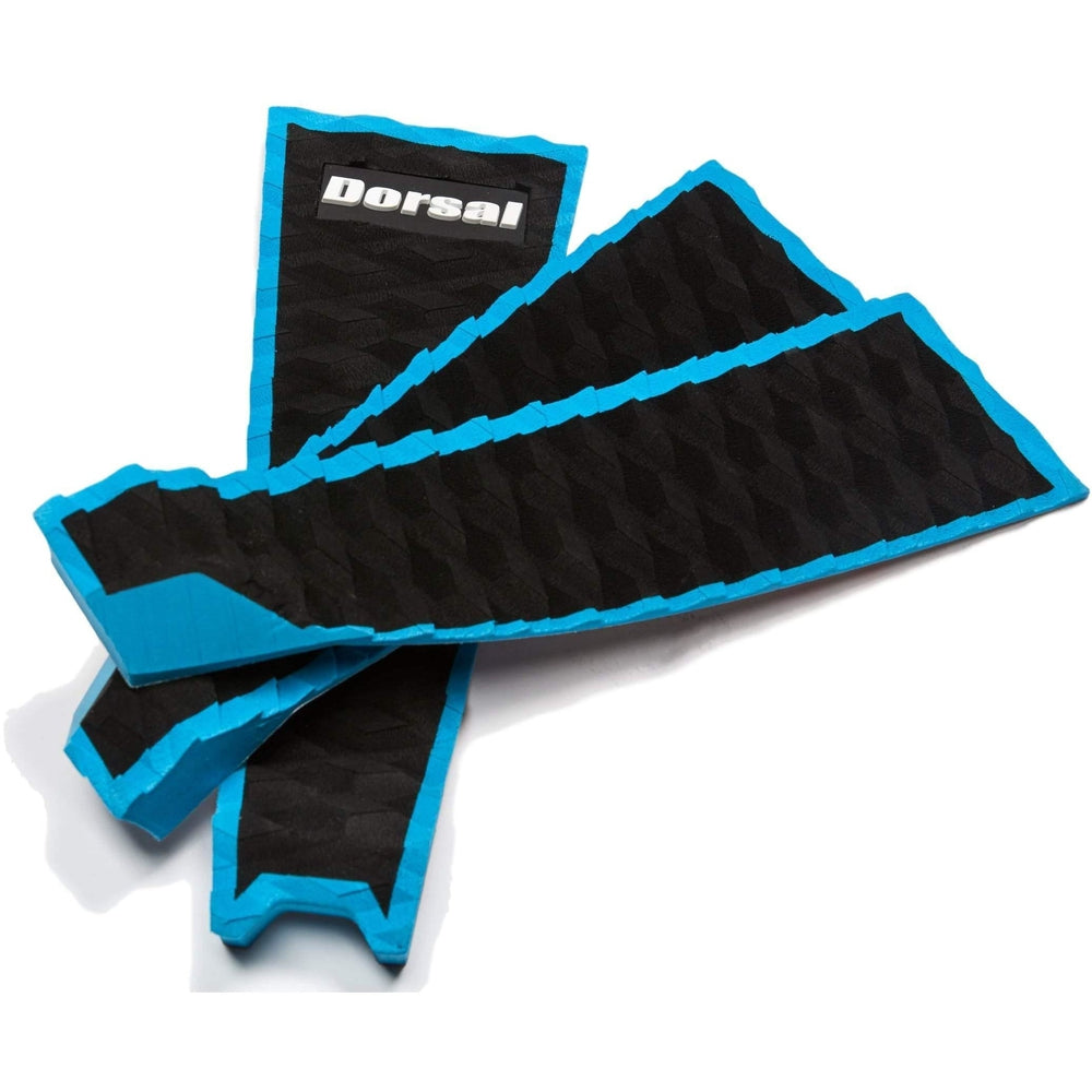 DORSAL Three 3 Piece EVA Surfboard Deck Traction Pads with Kicker Tail for Stomp Skimboards, Surf Boards, Fish Board, Funboard Black/Blue/Red - view 4