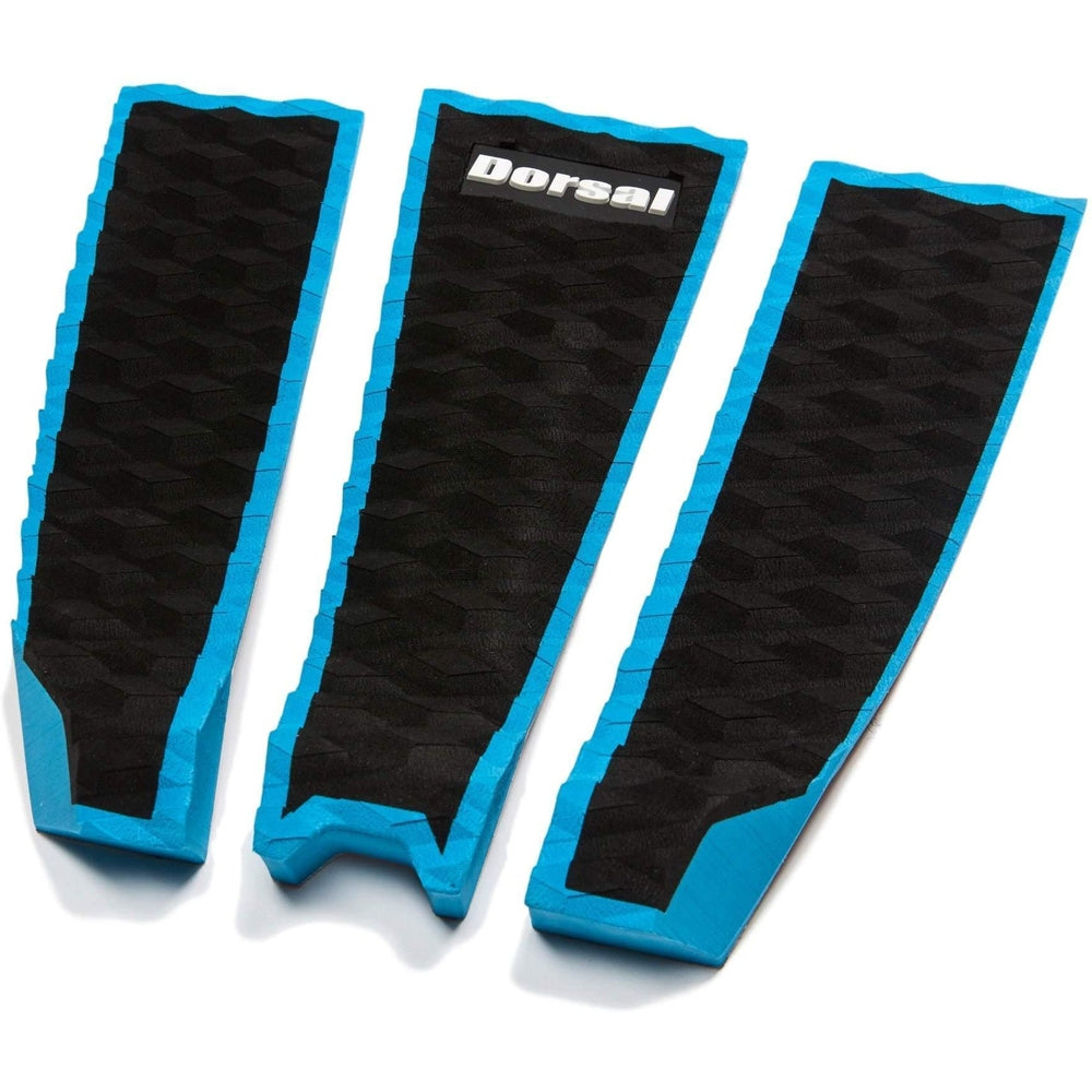 DORSAL Three 3 Piece EVA Surfboard Deck Traction Pads with Kicker Tail for Stomp Skimboards, Surf Boards, Fish Board, Funboard Black/Blue/Red - view 2