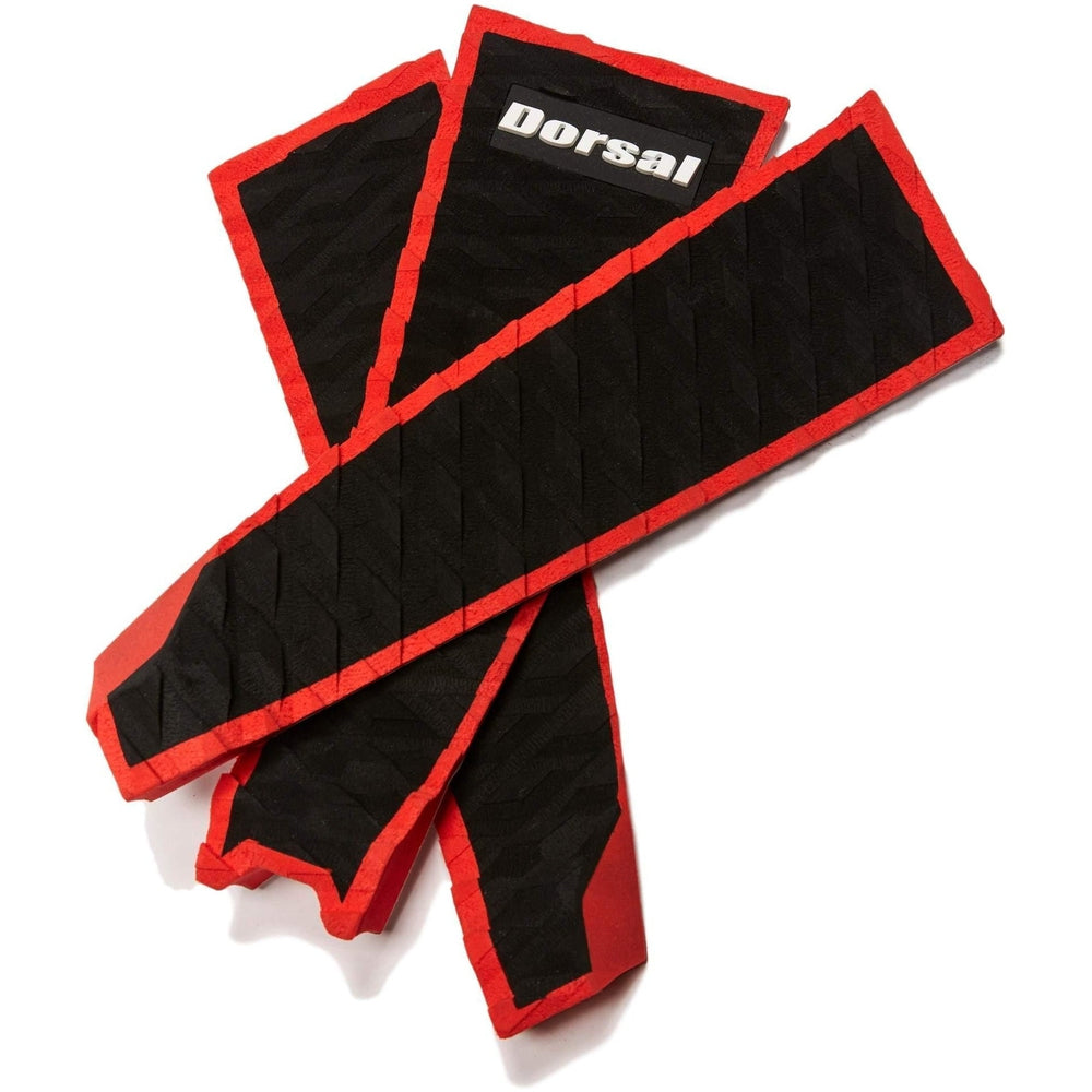DORSAL Three 3 Piece EVA Surfboard Deck Traction Pads with Kicker Tail for Stomp Skimboards, Surf Boards, Fish Board, Funboard Black/Blue/Red - view 5