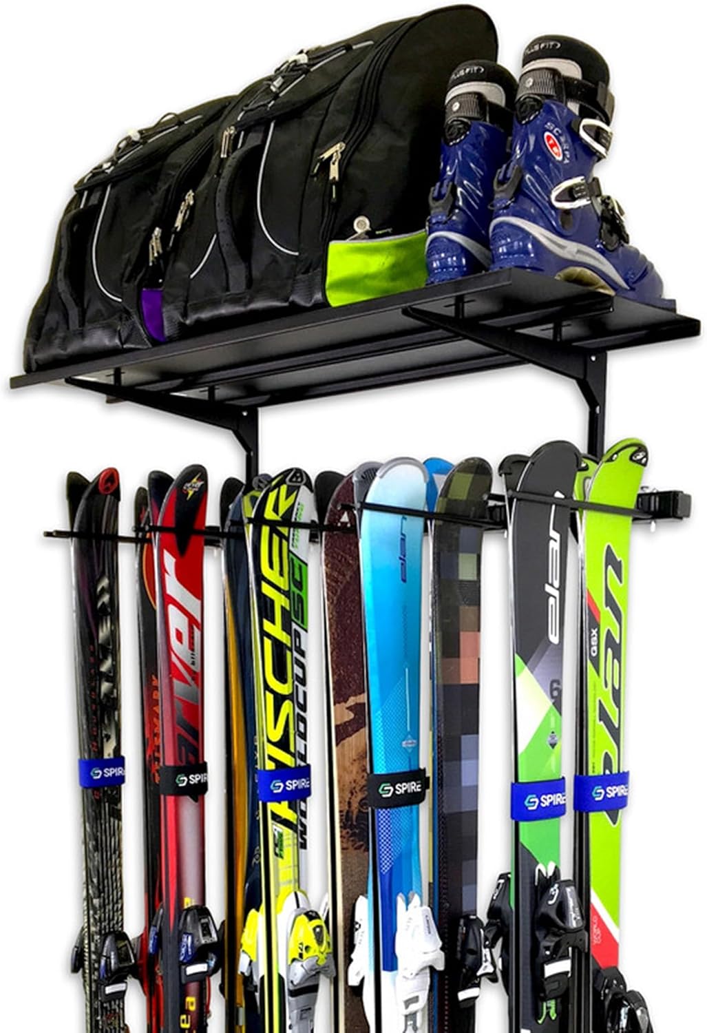 StoreYourBoard Solitude Ski Rack with Solid Shelf — product view 1