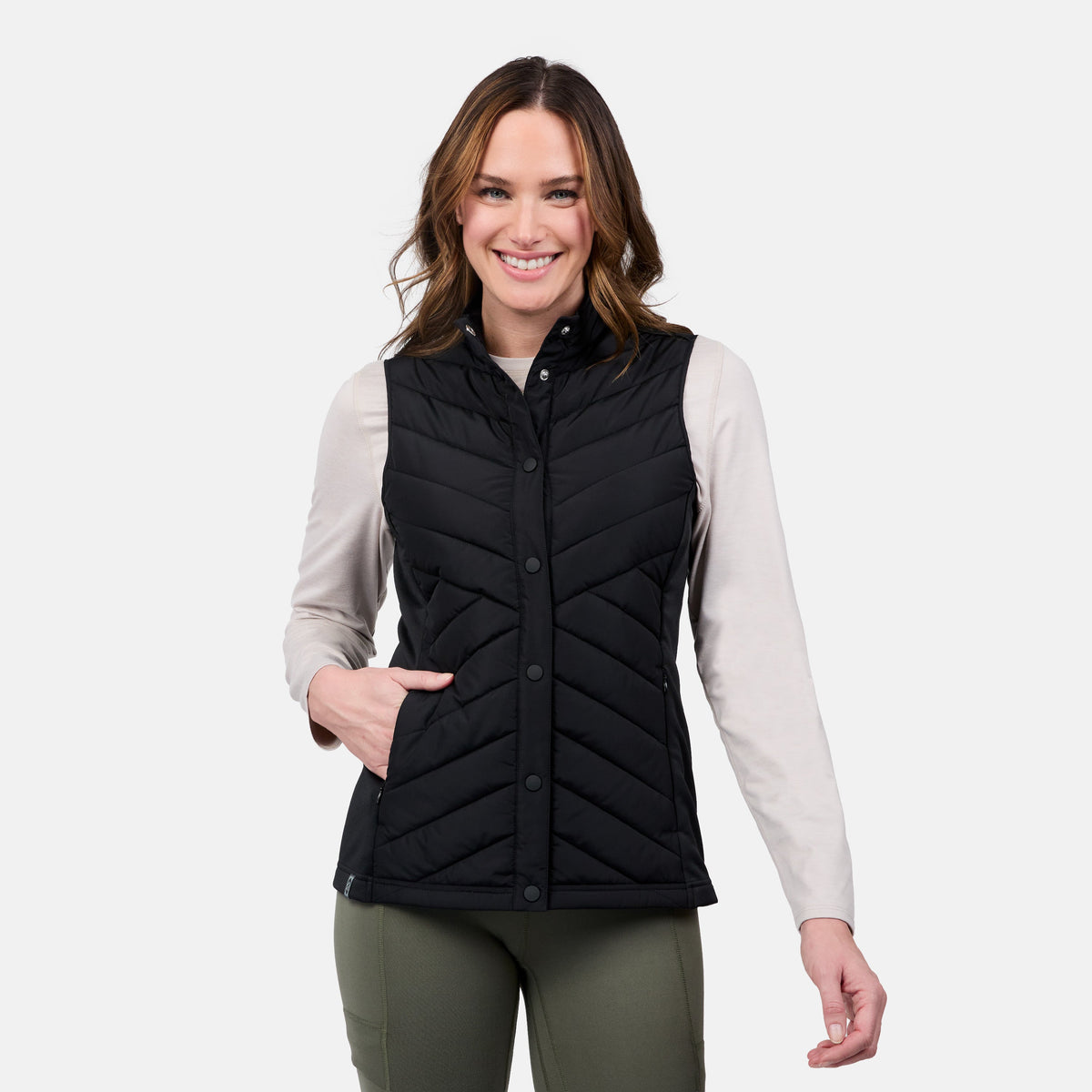 Free Country Women's Hybrid Snap Front Vest