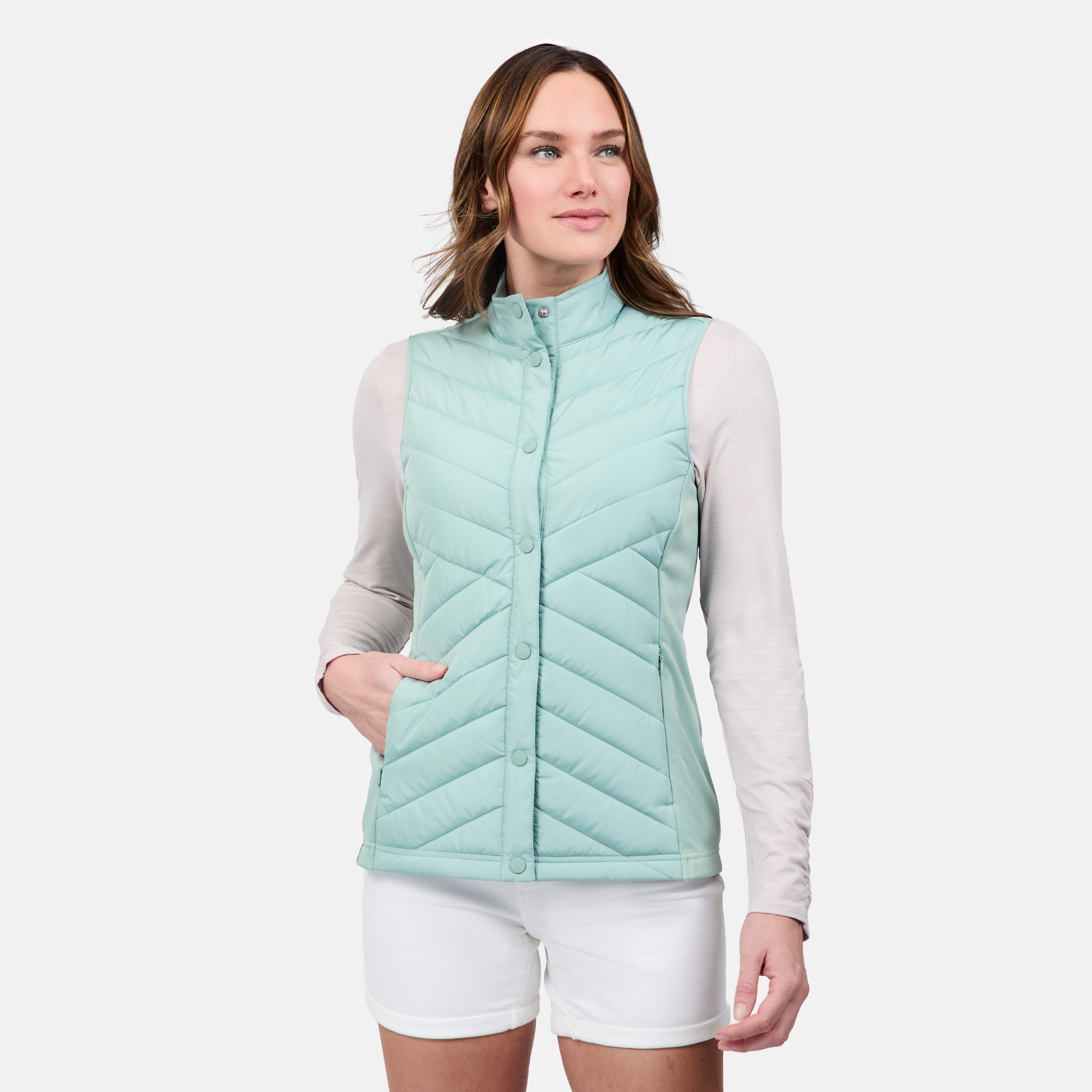 Free Country Women's Hybrid Snap Front Vest