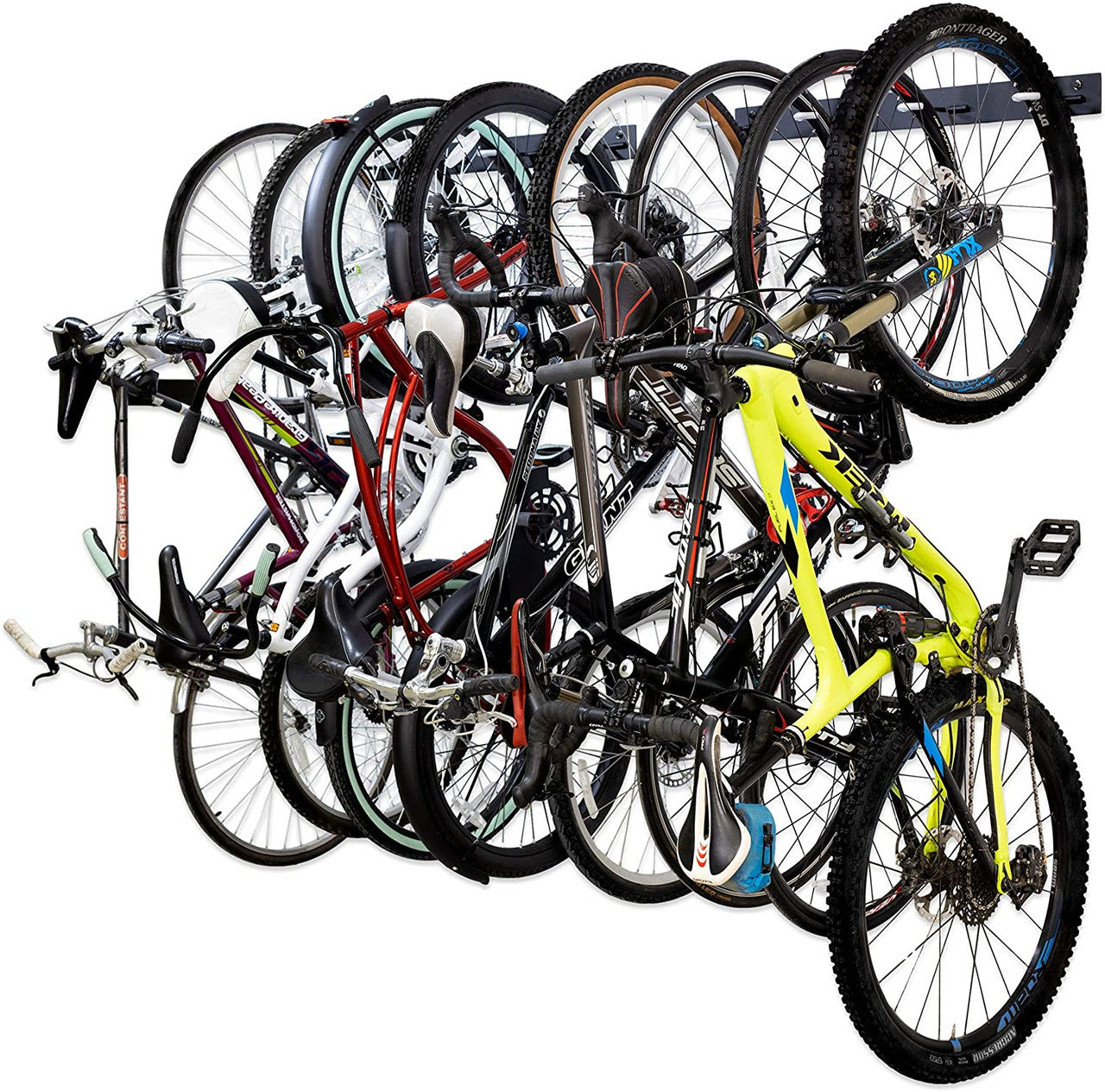 Blackstone Wall Mounted Bike Storage Rack | 8 Bikes | Black - product view 1