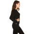 A woman models the one hundred percent merino wool heavyweight women's base layer crew top. This super soft top has a princess cut style for a more flattering fit., right-facing side view