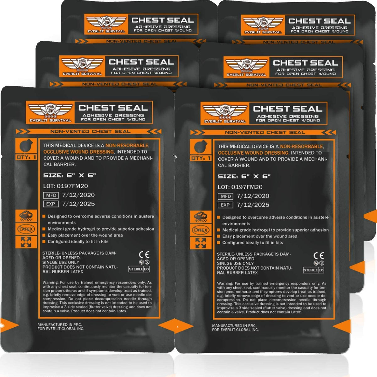 OCCLUSIVE NON-VENTED CHEST SEAL by Everlit Survival