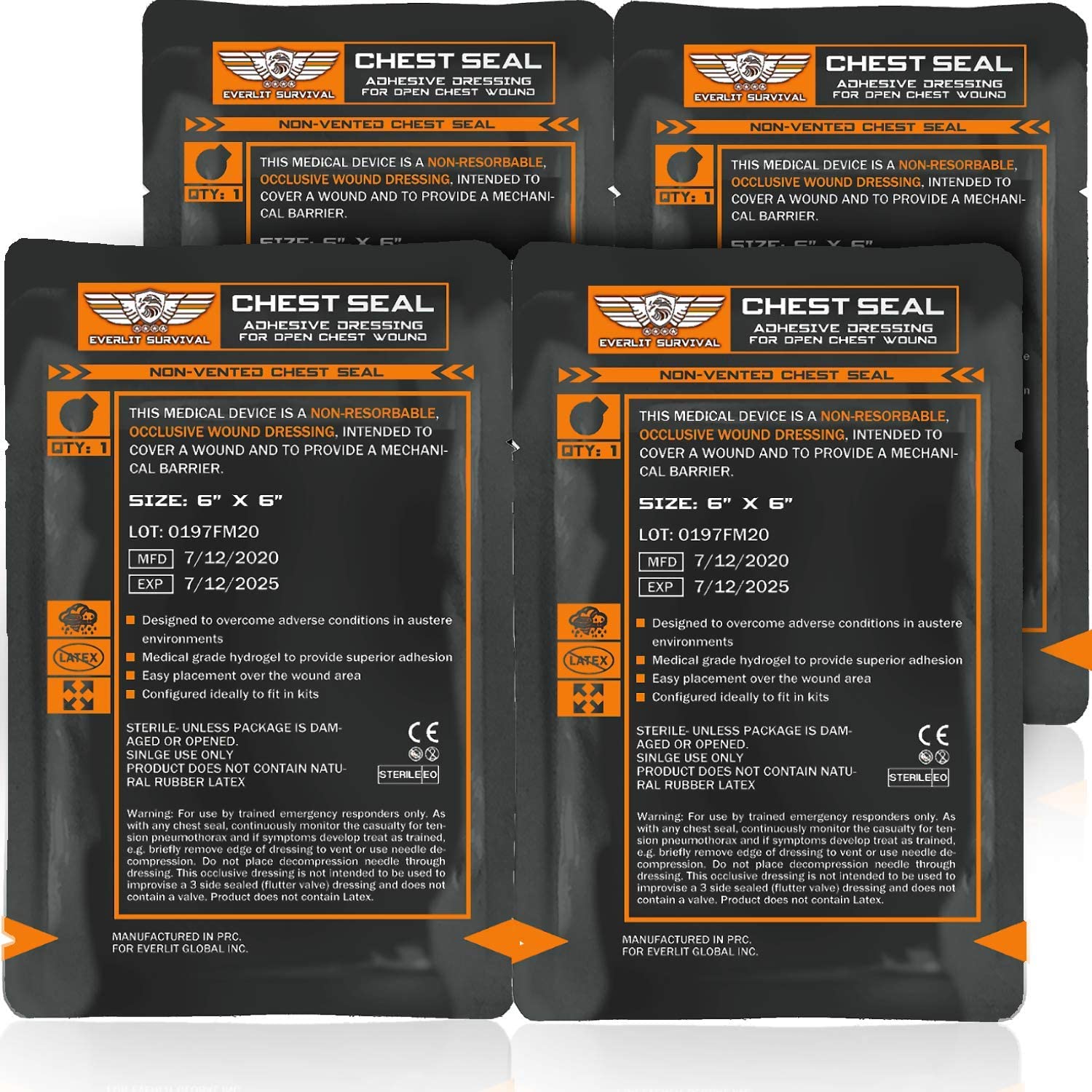 OCCLUSIVE NON-VENTED CHEST SEAL by Everlit Survival