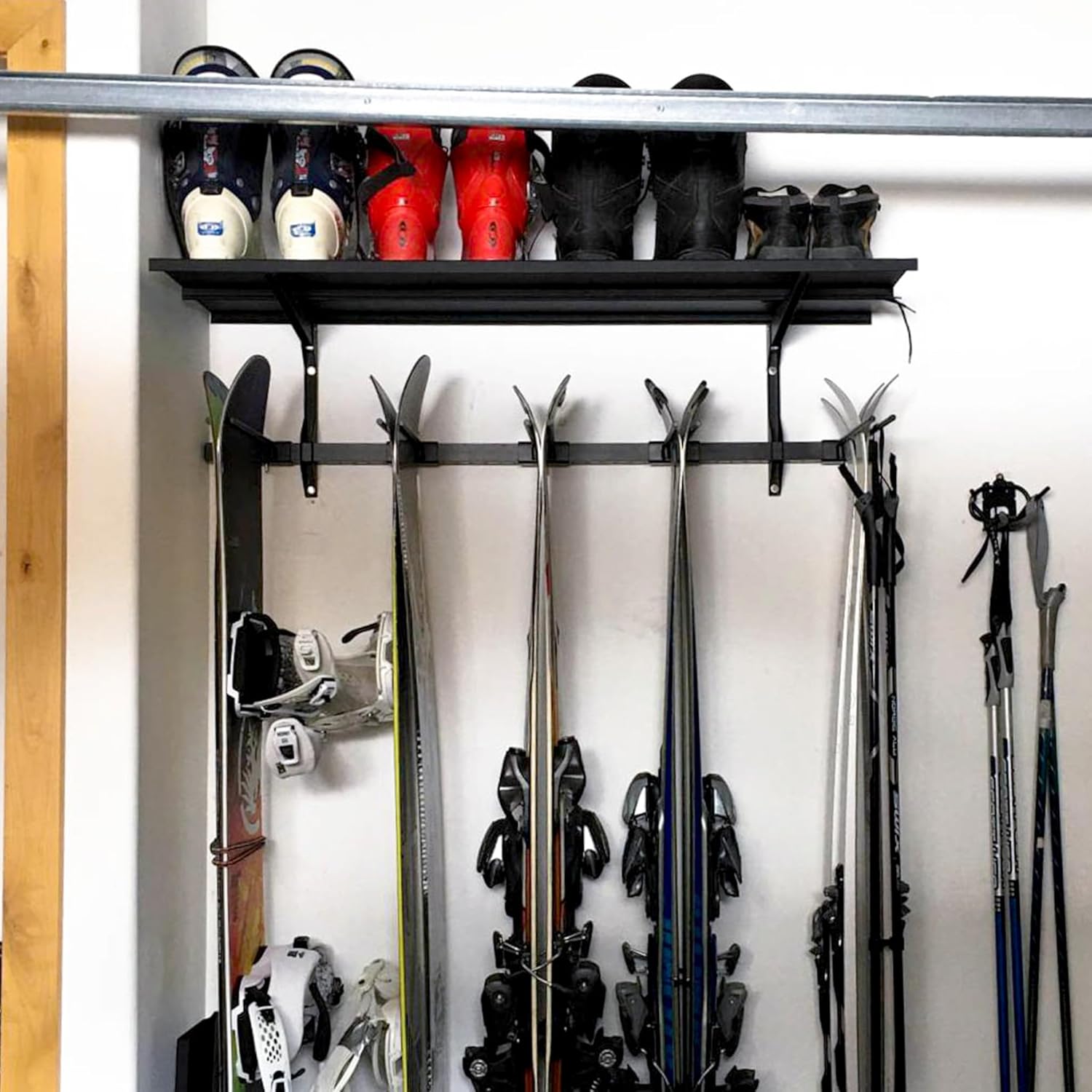 StoreYourBoard Solitude Ski Rack with Solid Shelf — product view 7