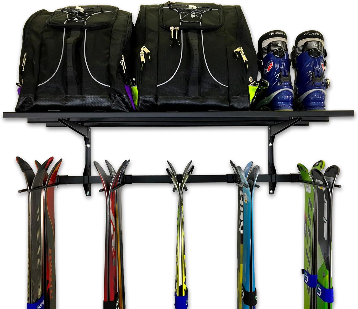 StoreYourBoard Solitude Ski Rack with Solid Shelf — product view 3