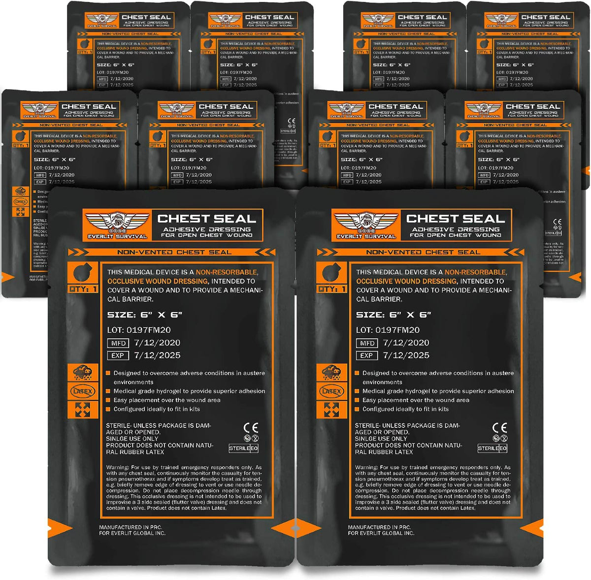 OCCLUSIVE NON-VENTED CHEST SEAL by Everlit Survival