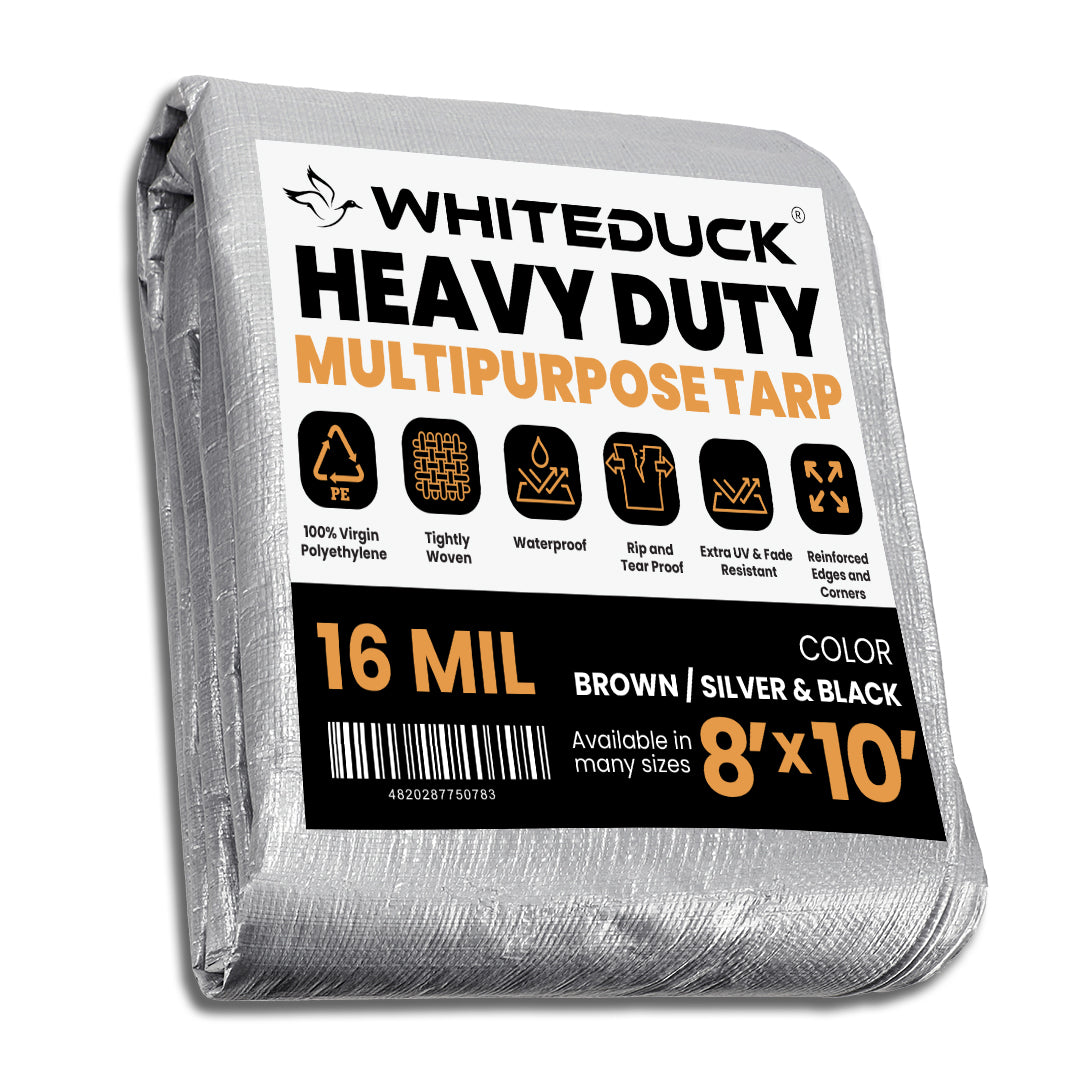 White Duck Super Heavy Duty Poly Tarp Cover Thick 16 Mil, 8 oz