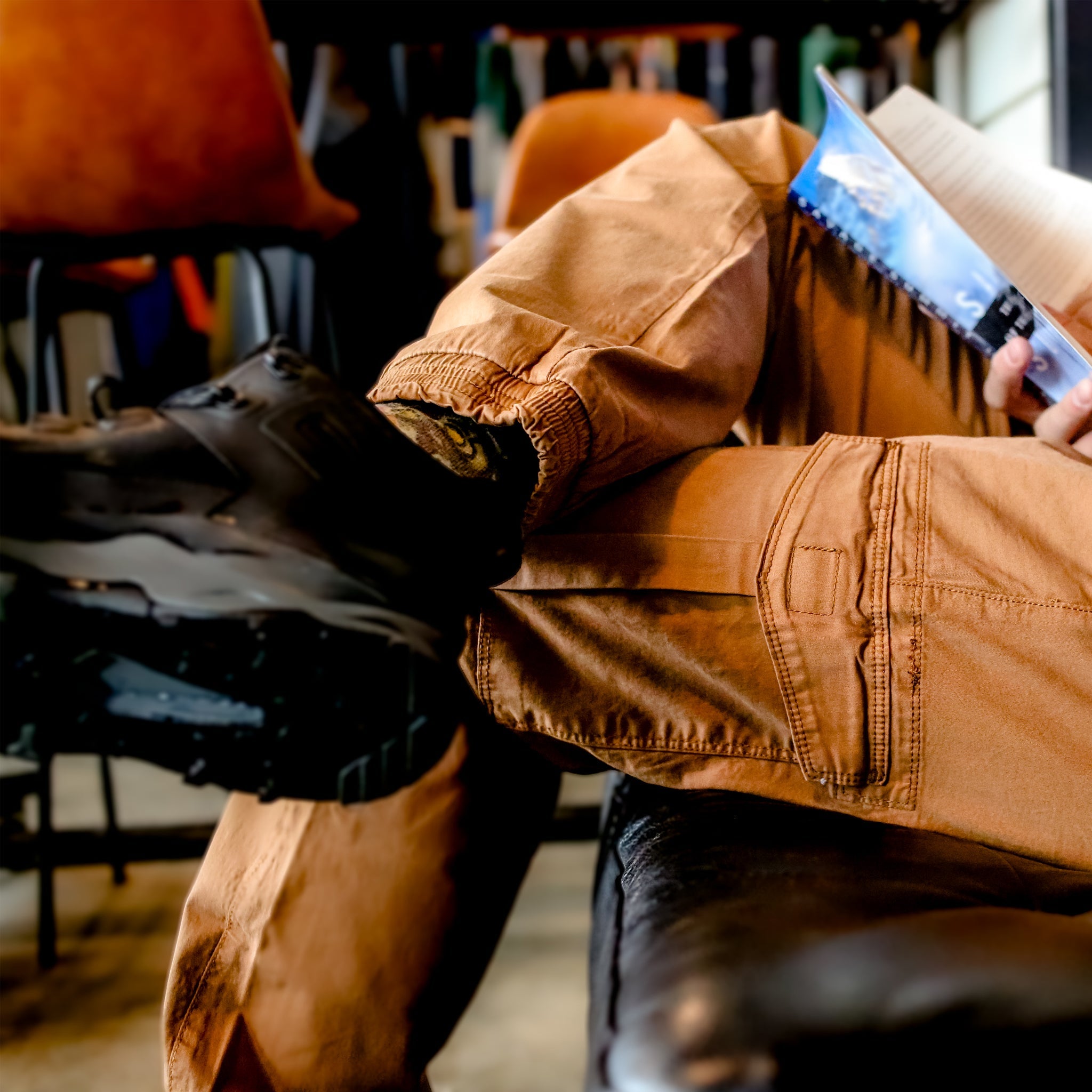 White Duck Cargo Stretch Jogger Pants