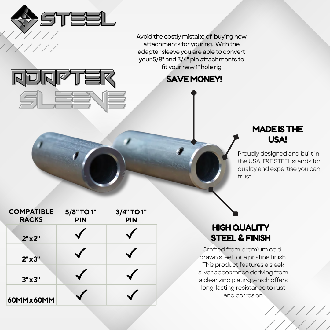 Pin Adapter Sleeve - 5/8" to 1" by F and F Steel