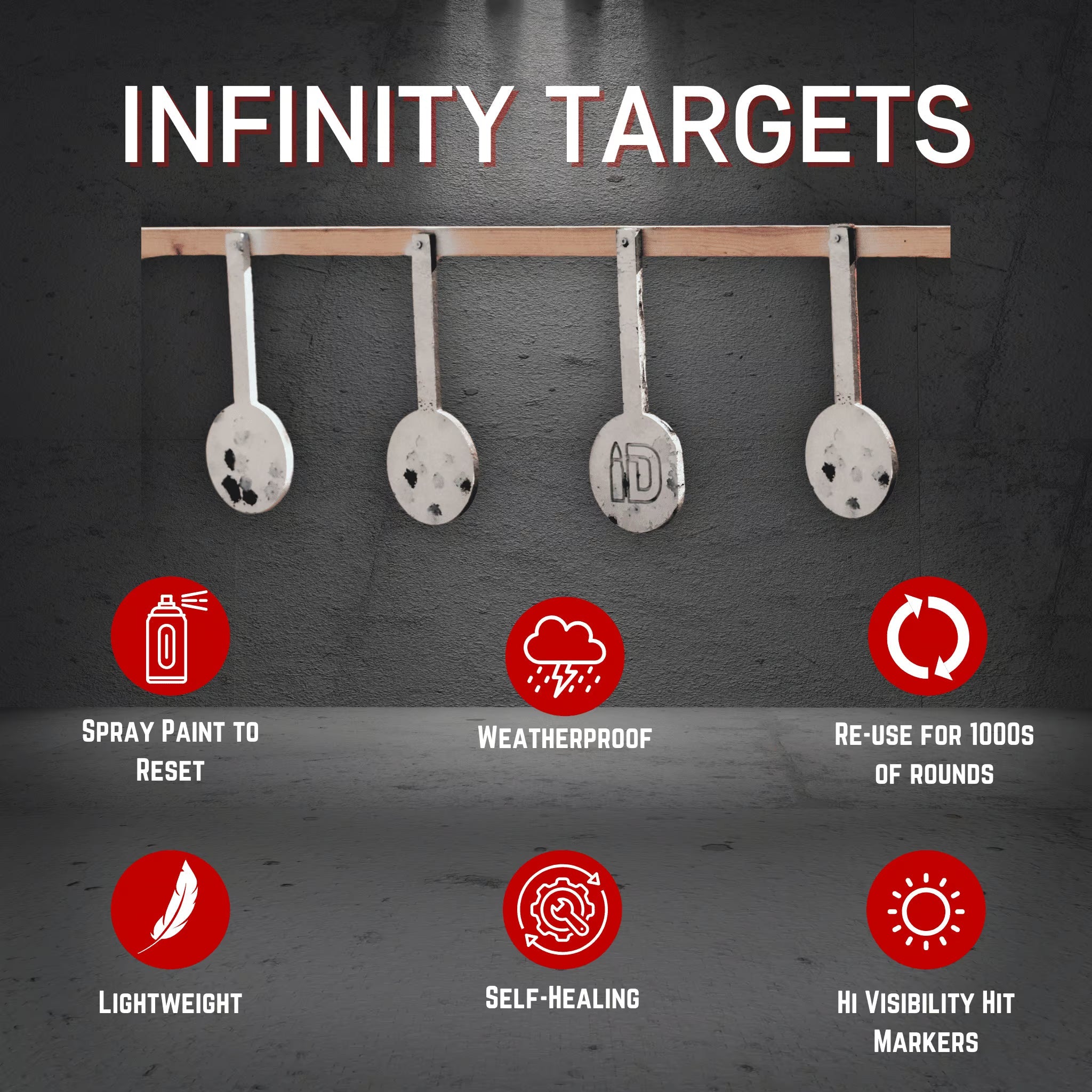 Infinity Targets Rubber Gong Target Hangers