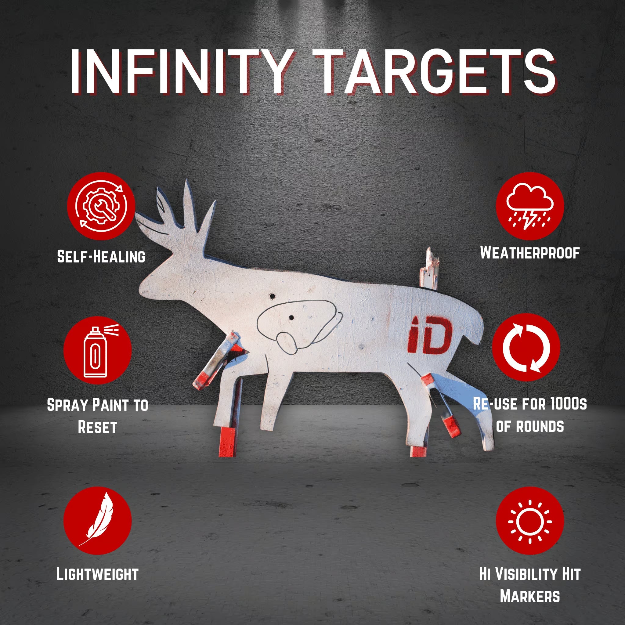 Infinity Targets Deer Silhouette Reusable Target