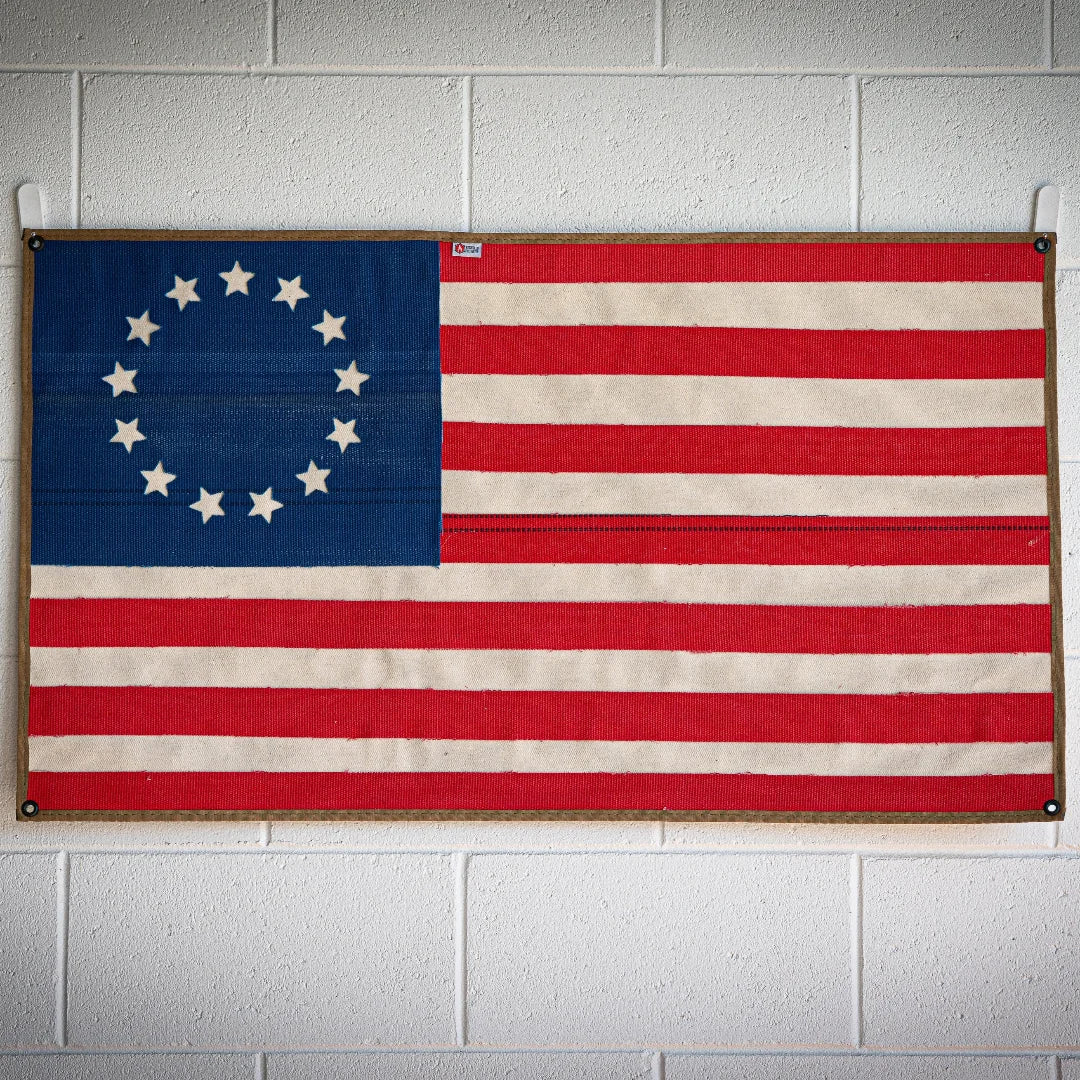 Recycled Firefighter American Flag - Fire Hose - Betsy Ross — product view 2