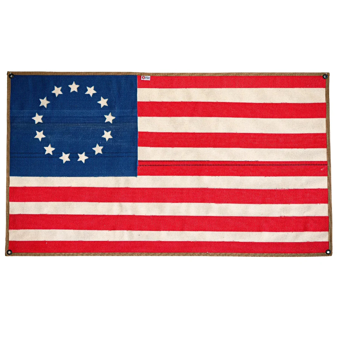 Recycled Firefighter American Flag - Fire Hose - Betsy Ross — product view 1