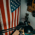 Recycled Firefighter American Flag - Fire Hose & Arid Border — product view 7