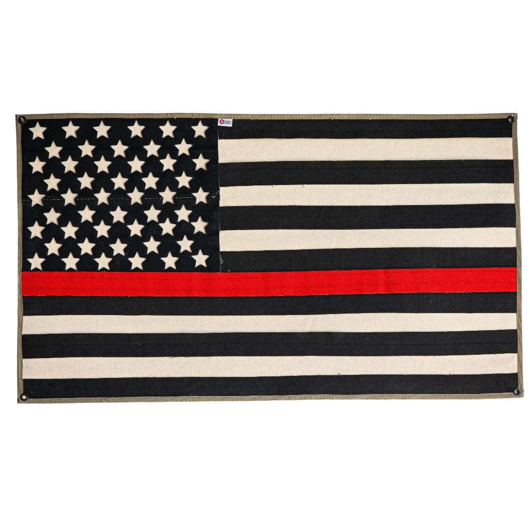 Recycled Firefighter American Flag - Fire Hose - Thin Red Line — product view 1